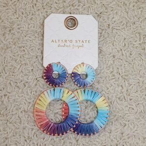 NWT Altar'd State Colorful Pinwheel Earrings